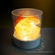 Natural Himalayan Hand-Carved Pink Salt Rock USB Lamp Night Light with Dimmer